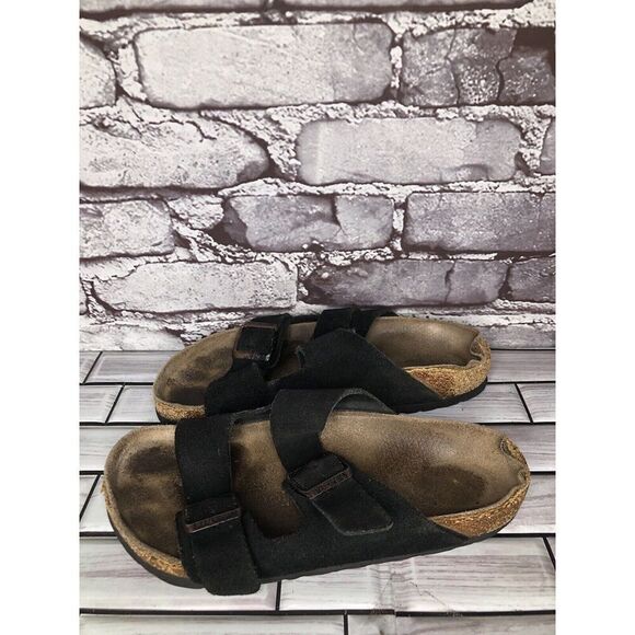 Birkenstock Arizona Black Suede Leather Cork Slides Sandals Women Sz 36EU/5M US - Picture 15 of 15